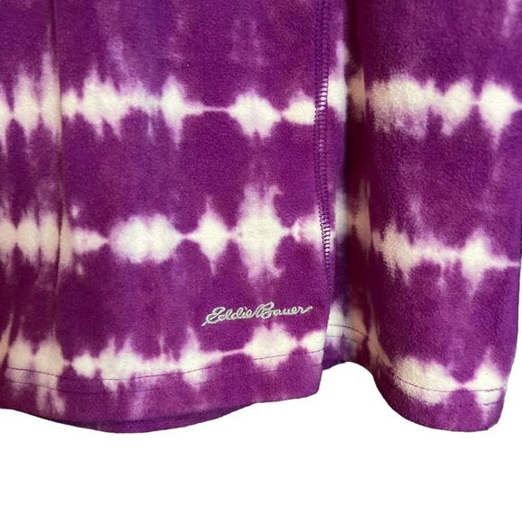 Eddie Bauer purple dye tie 1/4 zip fleece sweater - Picture 8 of 8